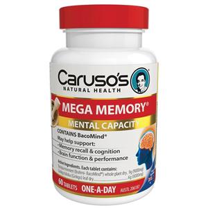 Carusos Natural Health Mega Memory 60 Tablets
