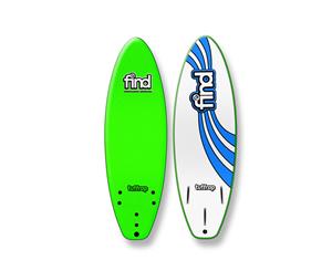 FIND 5ƌ'' Tuffrap Soft Surfboard Thruster NEON GREEN - 3 Fin - Green