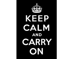 Keep Calm and Carry On Black Canvas Print