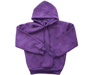 Kids Hoodie Jumper Pullover Basic School Uniform Plain Casual Sweatshirt - Purple