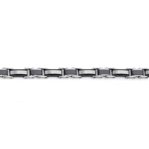 M+Y Steel Black Centre Link Bracelet