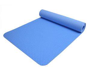 Non-Slip TPE Yoga Mat 1/4 (6mm) with Carrying Strap & Bag
