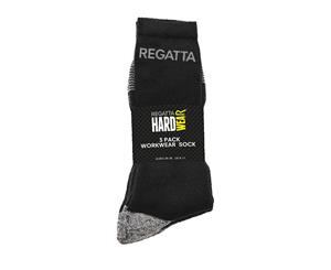 Regatta Hardwear Mens Workwear Socks (Pack Of 3) (Black) - RG1696