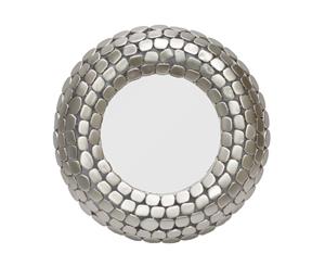 STONE Large 61cm Round Wall Mirror - Matte Silver