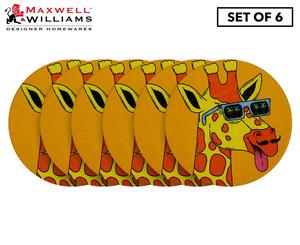 Set of 6 Maxwell & Williams Mulga The Artist Ceramic Round Coasters - Giraffe