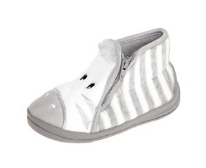Slumberzzz Kids/Childrens Zebra Slipper Boots (Zebra) - SL671