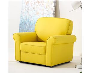 Sophia Kids PU Leather Armchair Sofa - Yellow