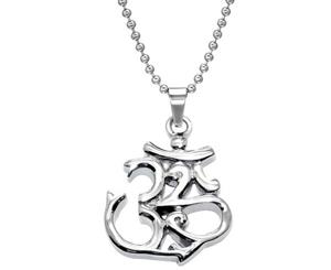 Steel Om Symbol Pendant Necklace