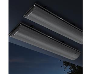 Strip Heater 2400W x2 Electric Outdoor Radiant Infrared Heater Panel Heatstrip Warm Heating Bar Wall/Ceiling Indoor Home Patio Black