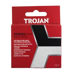 Trojan 6mm 1000 Piece Light Duty Staples