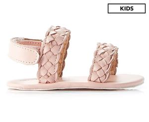 Walnut Melbourne Girls' Allegra Plaited Sandals - Pale Pink