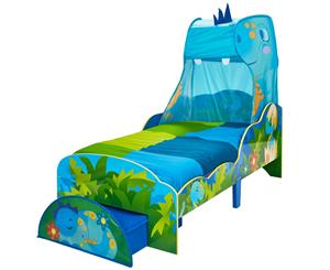 Worlds Apart Dinosaur Toddler Bed w/ Canopy & Storage Drawer