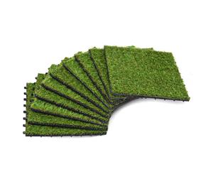 10x Artificial Grass Tiles 30x30cm Green Synthetic Lifelike Lawn Turf