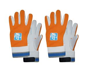 2x Spartan Cricket Cotton Padded Palm Inners Wicked Keeping Glove Boys Orange