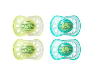4pc Tommee Tippee Soft Rim Latex Soothers/Pacifiers/Dummy 6-18m Newborn/Babies