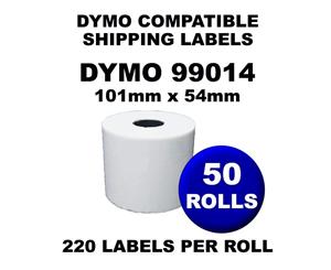 50 Rolls Dymo Compatible Direct Thermal Labels 99014 54mm x 100mm