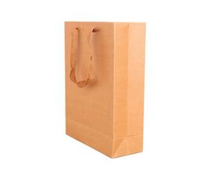 50x Brown Craft Paper Gift 210x 280x 90 mm Carry Bags With Handles