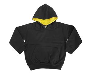 Awdis Kids Varsity Hooded Sweatshirt / Hoodie / Schoolwear (Jet Black / Gold) - RW172