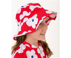 Babes in the Shade - Girl's Red Flower Hat UPF 50+