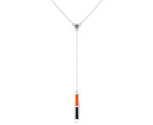 Baltimore Orioles Sapphire Y-Shaped Necklace For Women In Sterling Silver Design by BIXLER - Sterling Silver