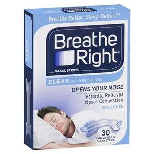 Breathe Right Clear Regular Nasal Congestion Strips 30
