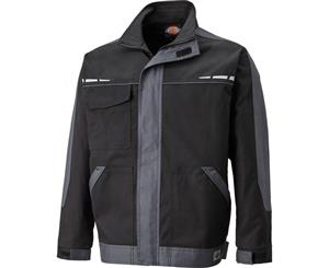 Dickies Mens GDT Cotton Reflective Zip Premium Workwear Jacket - Black/Grey