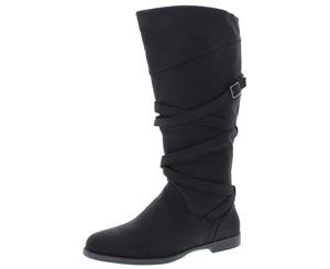 Easy Street Womens Memphis Wide Calf Faux Leather Riding Boots