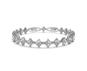 Falling Star Sparkling Zirconia Bracelet|White Gold/Clear