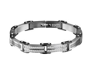 Iced Out Stainless Steel Micro Pave CZ Bracelet - 8mm silver - Silver