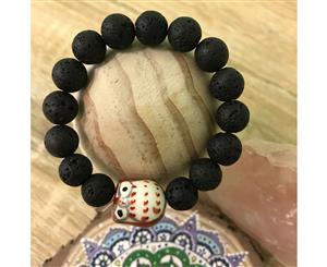 Kid's Ollie Owl and Lava Stone Aroma Diffuser Bracelet - Brown