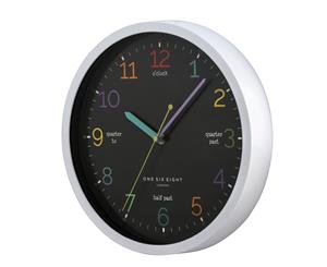 Learn The Time Wall Clock | Silent | 30cm | Black | One Six Eight London