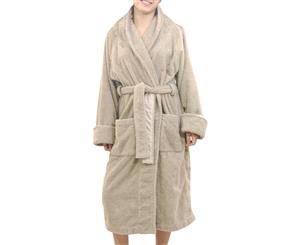 Luxury 18 OZ/550 GSM Thick Terry Fabric Orgnically Natural Colour Pure Cotton Bath Robe Dressing Gowns Unisex Men and Women - Eucalyptus Leaf