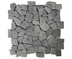 Mosaic Tiles 11 pcs Marble Black 1m Floor Mats Wall Decor Garden