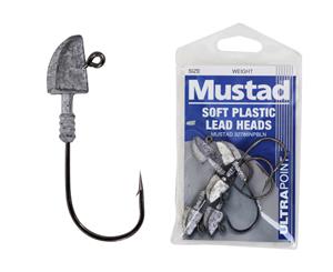 Mustad Soft Plastic Lead Jig Heads 2/0 3/8oz Qty 5