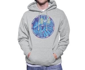 NASA ISS Expedition 37 Mission Badge Distressed Men's Hooded Sweatshirt - Heather Grey