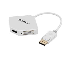 Orico DPT-HDV3 Displayport to HDMI+DVI+VGA Adapter 250mm Data Cable - White