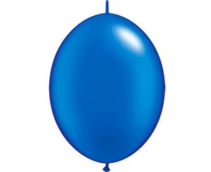 Qualatex Quick Link Plain Latex Balloons (Pack Of 50) (Pearl Sapphire Blue) - SG9599