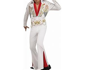 RUBIE'S Costume Co White Elvis Deluxe Adult Size XL Complete Outfit
