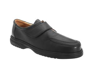 Roamers Mens Superlite Wide Fit Touch Fastening Leather Shoes (Black) - DF119