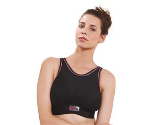Royce Sport Impact Free Black and Pink Cotton Wirefree Sports Bra S1149