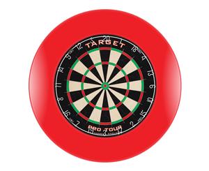 Target Pro Tour Dart Board + RED Dartboard Surround + Darts