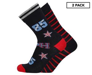 Tommy Hilfiger Women's Size 6-9.5 Logo Patch Sock 2-Pack - Navy