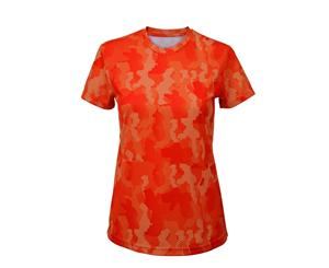 Tri Dri Womens/Ladies Hexoflage Performance Short Sleeve T-Shirt (Camo Orange) - RW5572
