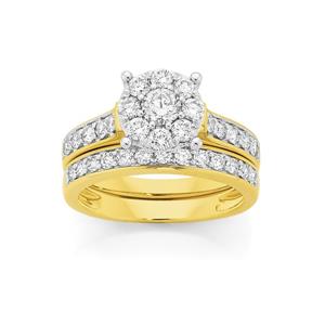 18ct Gold Diamond Bridal Ring Set