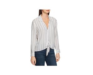 1.State Womens Striped Collared Button-Down Top