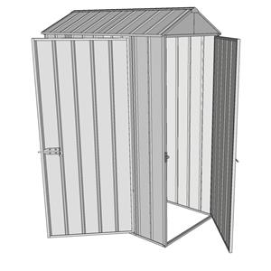 Build-a-Shed 0.8 x 1.5 x 2.3m Gable Single Hinged Door Shed with Single Hinged Side Door - Zinc