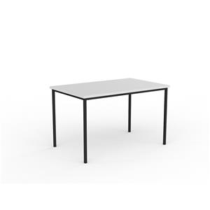 CeVello 1200 x 750mm Black Frame White Top Canteen Table