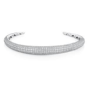 Cuff Bangle with Luxe Cubic Zirconia in Sterling Silver