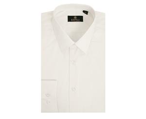 Dobell Mens Ivory Shirt Regular Fit 100% Cotton Standard Collar