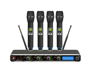 E-Lektron UF-1095 digital 400 Channels tunable dynamic UHF wireless microphone system 4xHandheld Microphone System